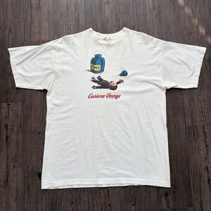 VTG 1995 CURIOUS GEORGE ETHER CARTOON SINGLE STITCH GRAPHIC T-SHIRT MENS XL